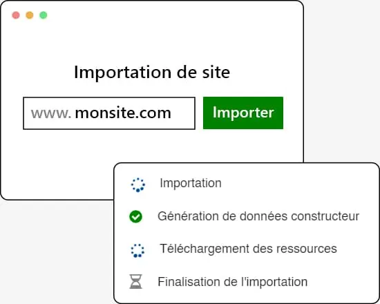 Importer un site dans sitebuilder pro